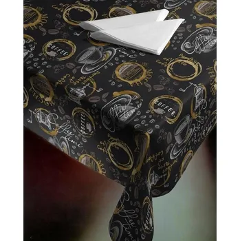 ubrus DekorTextil Ubrus s nešpinivou úpravou Perfect Coffee - černý ROZMĚR: 75 x 75 cm