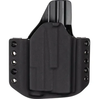 Příslušenství pro sportovní střelbu RH Holsters OWB - Glock 19 Gen5 - Glock 19X/45 + Olight Baldr S - vnější kydexové pouzdro - poloviční sweatguard - černá/černá Pouzdro je pro: Pravák