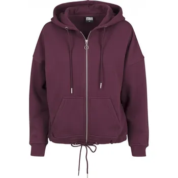 Dámská mikina Mikina Urban Classics Ladies Kimono Zip Hoody - cherry S