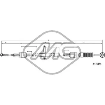 Lanko parkovací brzdy Tazne lanko, rucni prevodovka, , 0002680091, A0002680091, Metalcaucho, 80907