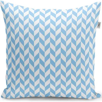 Polštář Sablio Polštář Modrobílé kosodélníky - 40x40 cm