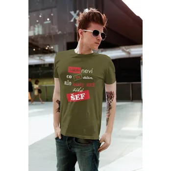 Pánské tričko Pánské tričko Šéf Barva: Khaki, Velikost: M