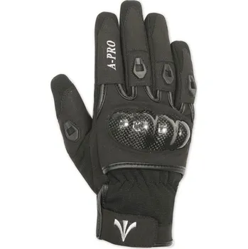 Moto rukavice PRESTIGE - černé textilní moto rukavice A-PRO - L