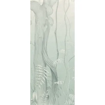 Tapeta Šedo-modrá vliesová fototapeta na zeď, Listy, stromy, DG3MOE1022, Wall Designs III, Khroma by Masureel