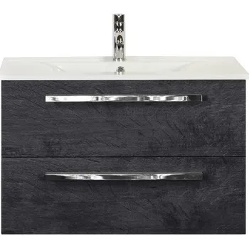 Koupelnový nábytek Koupelnový nábytkový set Sanox Seville barva čela black oak ŠxVxH 81 x 52 x 46 cm s keramickým umyvadlem