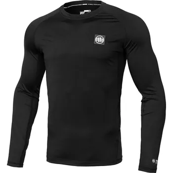 Pánské oblečení PitBull West Coast - pánský rashguard L.S. PERFORMANCE SMALL LOGO černý 3XL