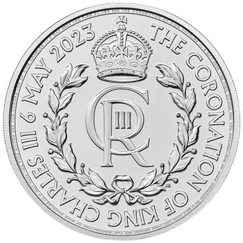 Stříbrná mince 2 Pounds Royal Cypher 1 Oz 2023 - King Charles III. Coronation
