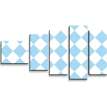 Obraz Sablio Obraz - 5-dílný Bílomodré kosočtverce - 100x60 cm
