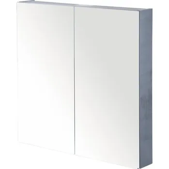 Koupelnový nábytek Zrcadlová skříňka bez osvětlení Sanox 70 x 13 x 65 cm beton antracitově šedá 2 dvířka oboustranně zrcadlové