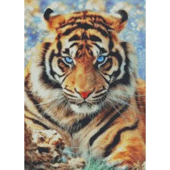 Diamantové malování Diamantové malování - Tygr s modrýma očima - č. 891 45x65 cm