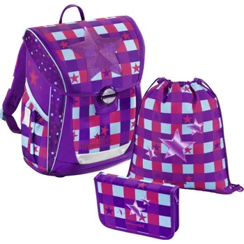 Školní batoh Školní aktovka - 3-dílný set, Baggymax Fabby Pink Star