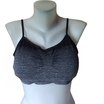 Dámské spodní prádlo Sportovní podprsenka šedá s pruhy