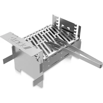 Zahradní gril STACK skládací nerezový kombinovaný gril s krbem 820906