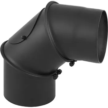 Kouřovod Koleno 0 - 90° regulované s čistícím otvorem, průměr 130 mm Šedá