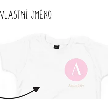 Pánské tričko Tričko PÍSMENO s vlastním jménem - RŮŽOVÁ Barva: Černá, Velikost: 146 (10 let)
