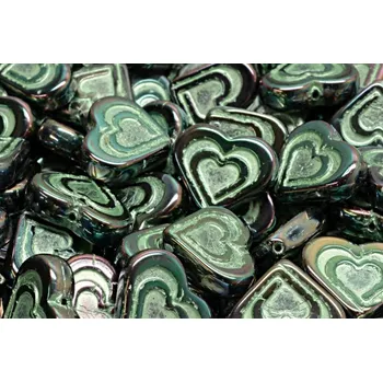 Korálek Korálky srdce v srdci č.2649 (14x16mm)