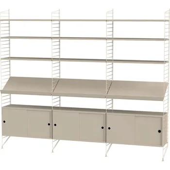 Knihovna STRING Policová sestava STRING Living Room G, knihovna s úložným prostorem, béžová