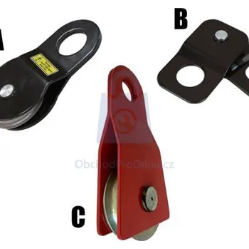 Jištění Kladka ocelová, s dělenými bočnicemi, lakovaná 16-20/125 mm 2 t, balení 1 ks