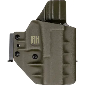 Příslušenství pro sportovní střelbu RH Holsters FROGY - Glock 19/23/32 - Glock 19X/45 - vnější kydexové pouzdro - poloviční sweatguard - olivová Pouzdro je pro: Levák