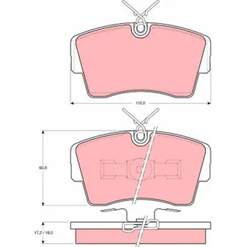 Brzdová destička Sada brzdových destiček, kotoučová brzda TRW GDB339