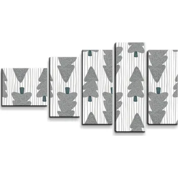 Obraz Sablio Obraz - 5-dílný Šedé stromky - 100x60 cm
