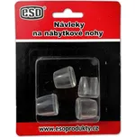 Gumové návleky na stůl či židle pr.12,v.17,hl.14,5mm TRANSPARENT (sada 4 ks)