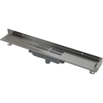 ALCAPLAST Wall Low - Podlahový žlab s okrajem pro plný rošt a s pevným límcem ke stěně, svislý odtok ALC-APZ1116-650