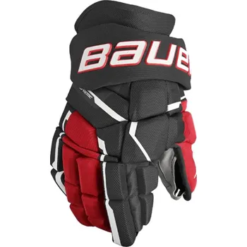Sportovní chránič Rukavice Bauer Supreme Mach S23 INT, Intermediate, černá-červená, 12" Bauer