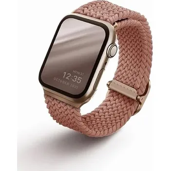 Příslušenství k chytrým hodinkám UNIQ Aspen Braided řemínek pro Apple Watch 45/44/42mm růžově zlatý