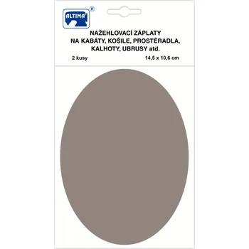Nažehlovací záplaty jednobarevné ovály - středně šedá