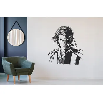 Samolepící dekorace Lepy.cz Samolepka na zeď Star Wars - Skywalker - Darth Vader Velikost (šířka x výška): 50x55cm, Barevná varianta: Tmavě modrá