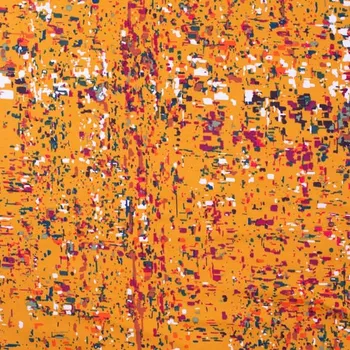 Úplet 22502 okrový, barevný vzor, š.150