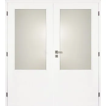 Interiérové dveře Interiérové dveře bílé 2/3 sklo dvoukřídlé 165 cm DOORNITE