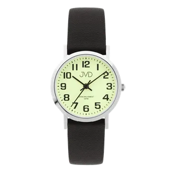 Hodinky JVD Dámské módní ocelové hodinky na černém řemínku JVD J4012.10 (JVD Dámské módní ocelové hodinky na černém řemínku JVD J4012.10)