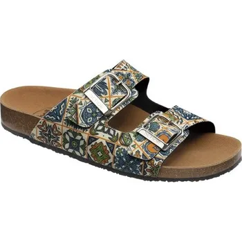 Dámské pantofle Scholl GREENY MALAREN zelené/oranžové zdravotní pantofle