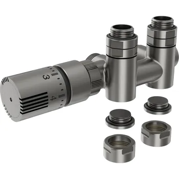 Isan 142L termostatická sada rohová středová pro kombinované zapojení levá nerez O39NWAL142