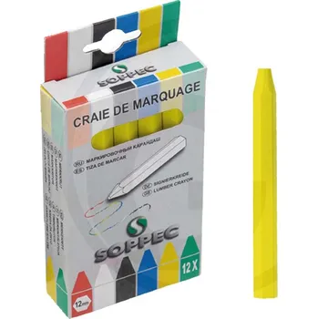 Lesnická značkovací křída na dřevo žlutá 12 ks