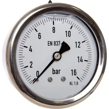 manometr MI63G/177/1,6 0/16bar G1/4B zadní přip. + glycerinové plnění