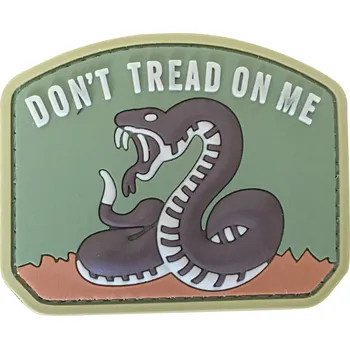 Nášivka PVC nášivka - Don't Tread on Me, hnědá