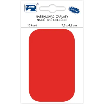 Nažehlovací záplaty malé 10 ks v balení - červená