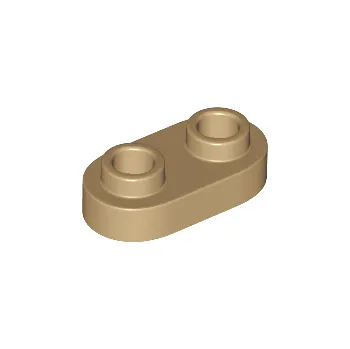 Hračka 35480 Dark Tan Plate, Round 1 x 2 with Open Studs (Tmavě opálená deska, kulatá 1 x 2 s otevřenými kolíky)