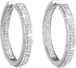 Stříbrné náušnice kruhy s krystaly Swarovski bílý kruh 31122.1 Krystal