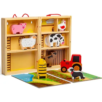 Hračka Bigjigs Toys Krabička na hraní farma zvířat
