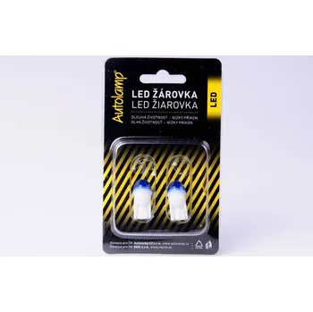Tuning 2ks žárovka LED 12V 5W W2,1x9,5d modrá keramická