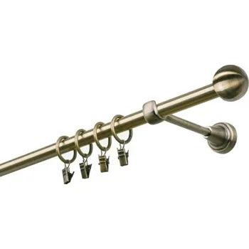 Garnýž kovová 340 cm jednořadá 19 Koule mosaz