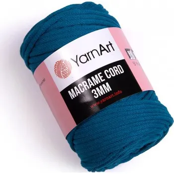 Příze YarnArt Macrame Cord 3mm Barva: Macrame Cord 3mm 789 petrolejová +doprava zdarma při nákupu nad 1990 Kč+dárek zdarma