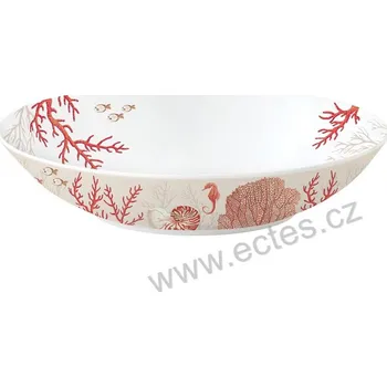 Talíř Easy Life CORAL REEF porcelánový polévkový hluboký talíř korálový útes: mušle, rybky a mořský koník