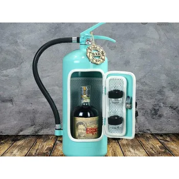 Dárkový potravinový koš Hasicí bar s láhví alkoholu: Tyrkysový