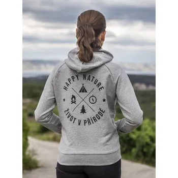 Dámská mikina Dámská mikina Život v přírodě - šedá Žíhaně šedá XS