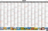 Kalendář Helma365 Nástěnná plánovací roční mapa A1 obrázková 2024